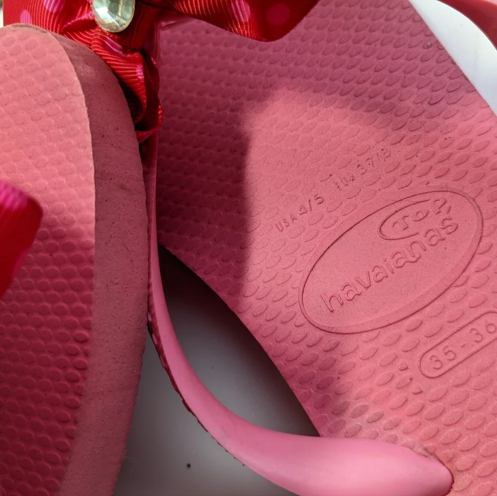 Pink Polka Dot Havaianas Flip Flop Thong Sandals